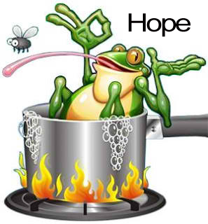 Sitting in a pot of hot water hoping that it doesn't boil over