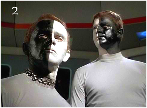 Star Trek image of duality, black and white